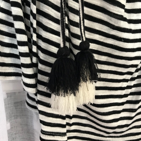 LOFT Striped Pom Pom Off the Shoulder Top NWT - Picture 6 of 8